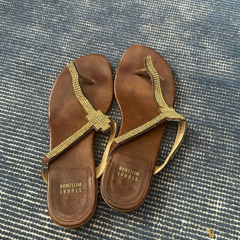 Stuart Weitzman bronze sandals